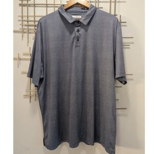 GRAND SLAM Men's XXL Heathered Blue Gray Plaid Golf Polo Shirt Short Sleeve
